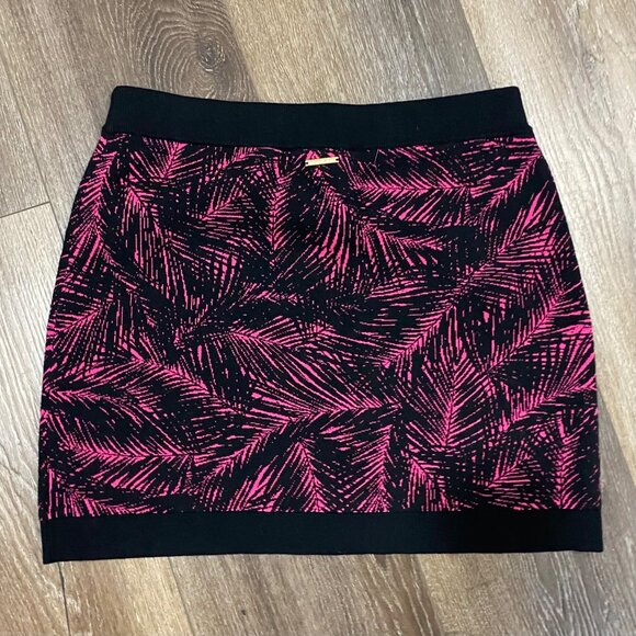 Michael Kors Pink Black Palm Print Knit Tank & Skirt Set Size Large - Picture 6 of 10